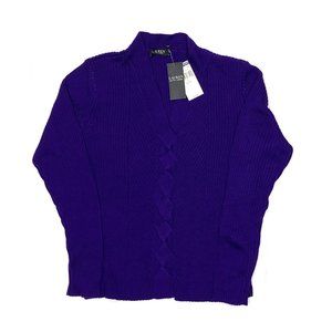 Lauren Ralph Lauren Sweater Purple Twist Cable Knit Long Sleeve Women's …